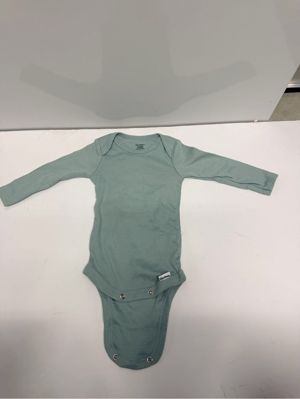 Gerber Sage Green Long Sleeve Baby Bodysuit